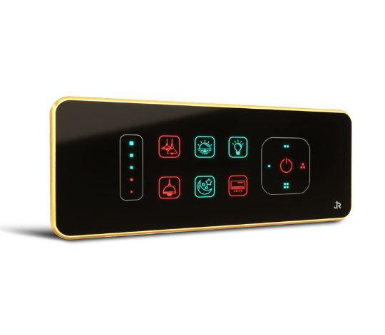 Neon 6 Switch 1 Light Dimmer & 1 Fan Dimmer Touch Switch Panel