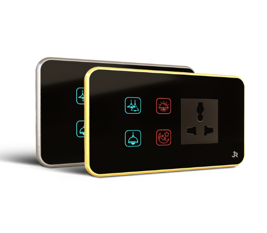Neon 4 Switch 1 Plug Touch Switch Panel