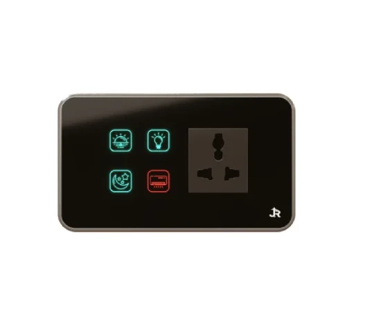 Neon 4 Switch 1 Plug Touch Switch Panel view 2