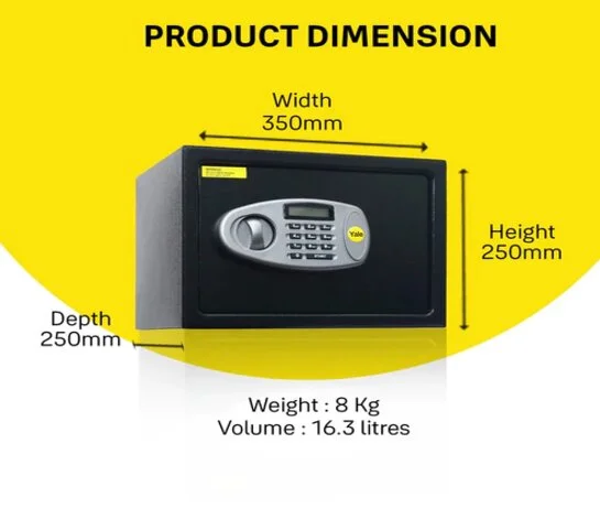 YSS/250/DB2 Home Security Safe lockers with Pincode Access- Black view 2