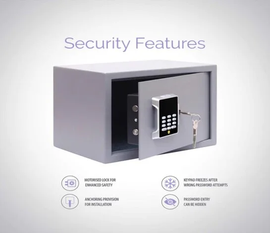 YSPC-200 Cosmos Series Home Safe Locker, Size- Small, Digital - Pin Access, Color- Grey view 2