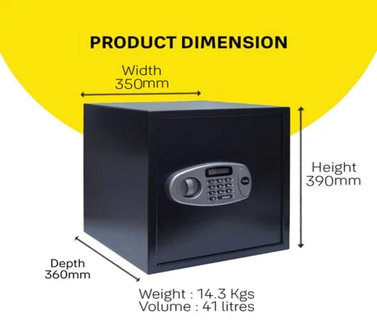 Yale Standard X-Large Electronic Safe locker with Pincode Access- 41 litres, Black view 3