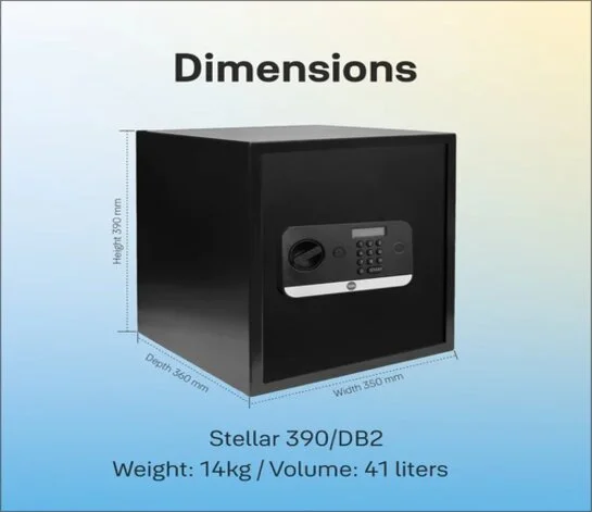 Yale Stellar Biometric Safe Locker with Keypad- Extra Large for Home and Office view 2