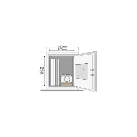 YFM/420/FG2 - Electronic Office Fire Safe Locker Box (Large) view 2